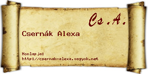 Csernák Alexa névjegykártya